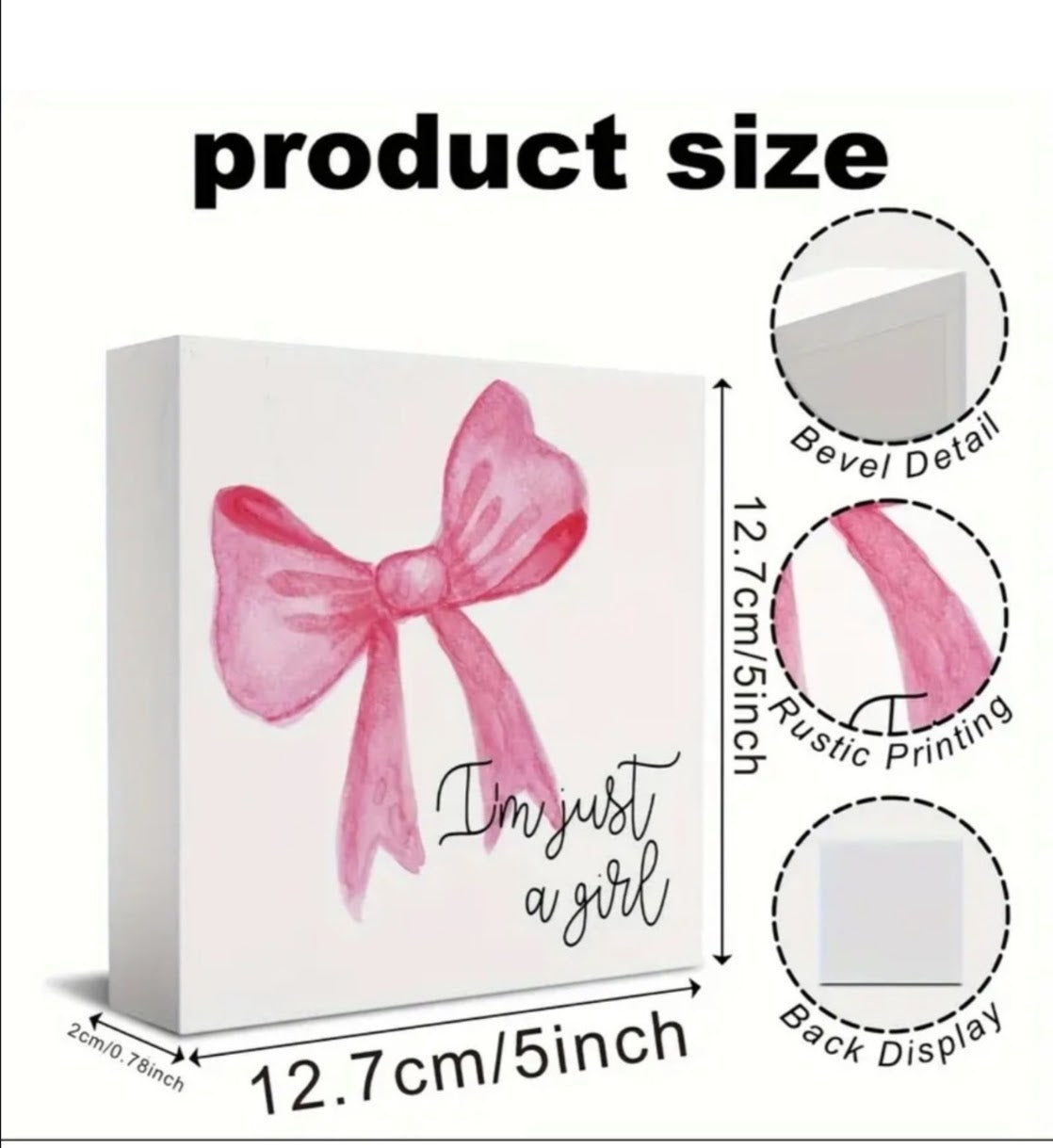 Minimalist Tabletop Art Decor – Pink Accent