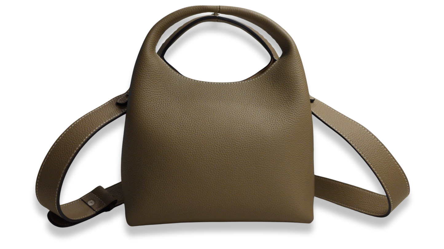 Taupe Sculpted Top Handle Bag